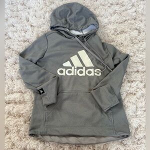 Adidas Heather Gray Fleece Pullover Hoodie